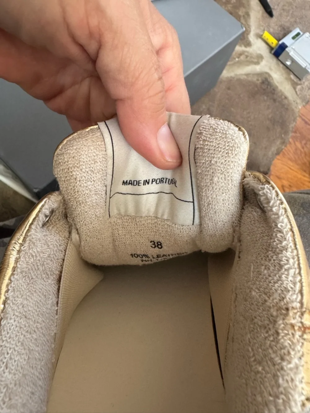 Zadig & Voltaire Wings White and Gold Low-Top Flash Sneakers - Picture 7 of 9